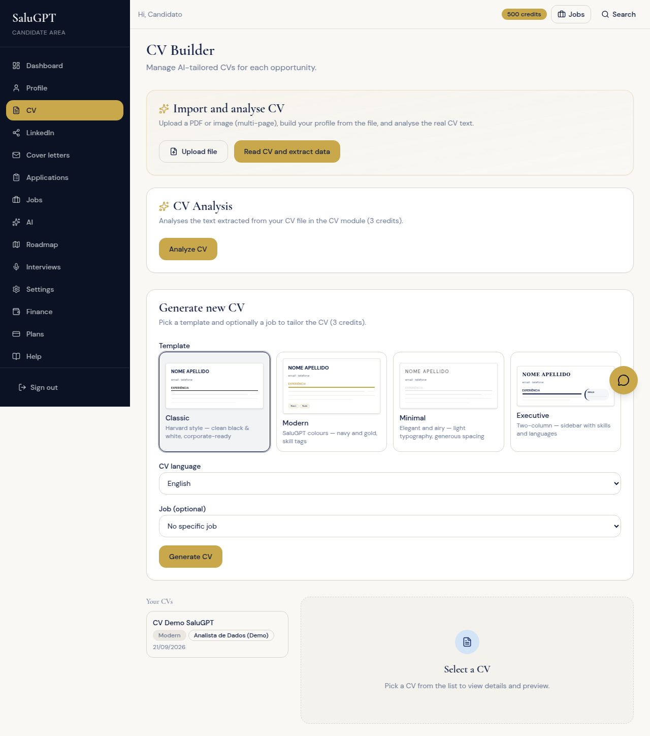 Premium CV templates